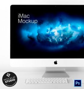 iMac White Mockup PSD Gratis